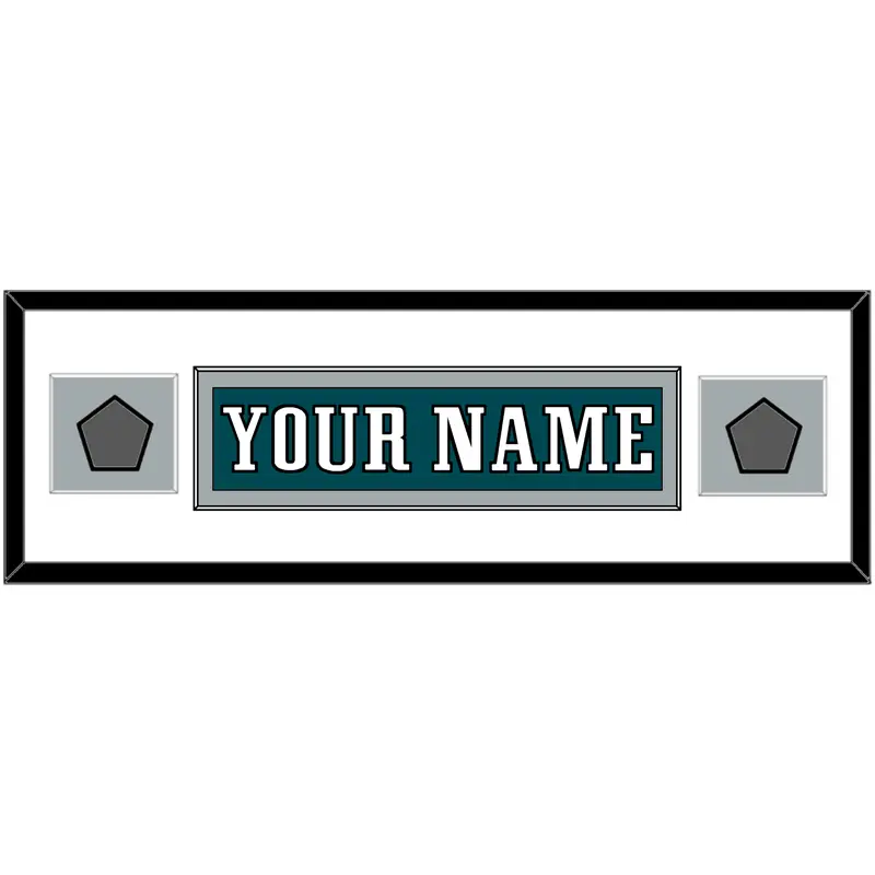 Philadelphia Nameplate & 2x Super Bowl Jersey Patches - Home Green - Single Mat 2