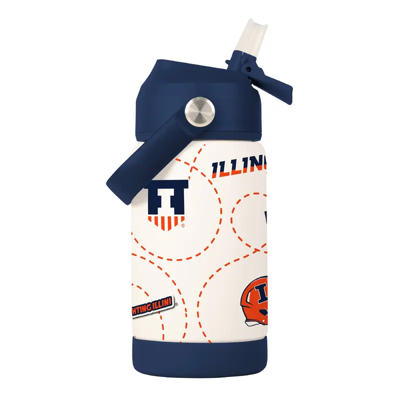 Illinois 12oz Mascot SS Kids Bottle