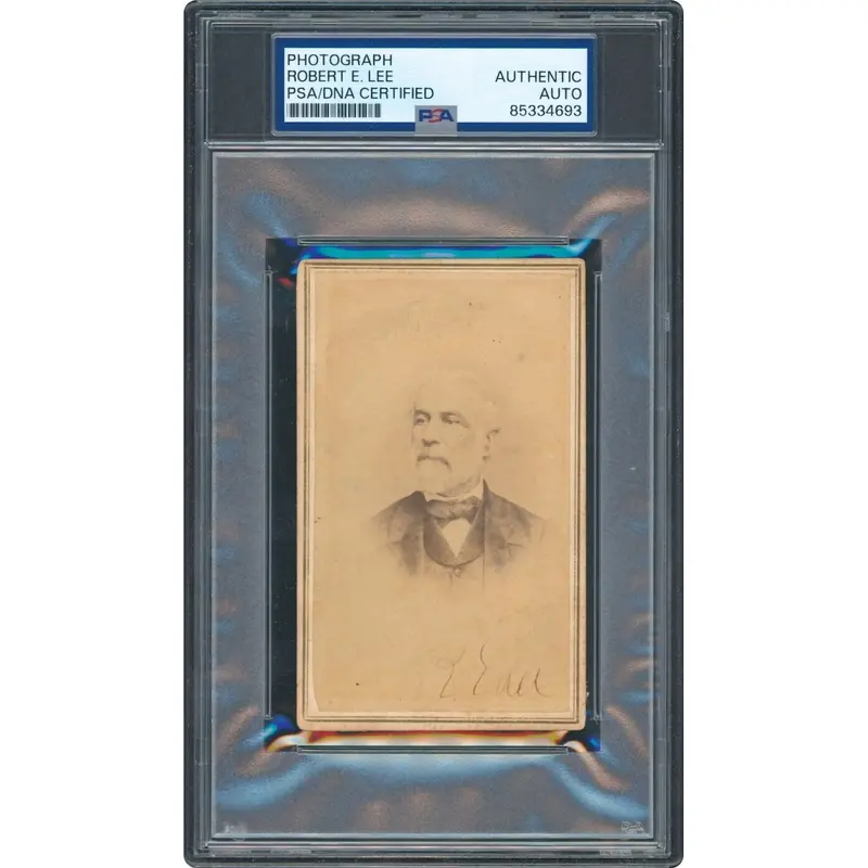 Robert E. Lee Signed Brady CDV Photo Civil War General PSA DNA & Beckett COA