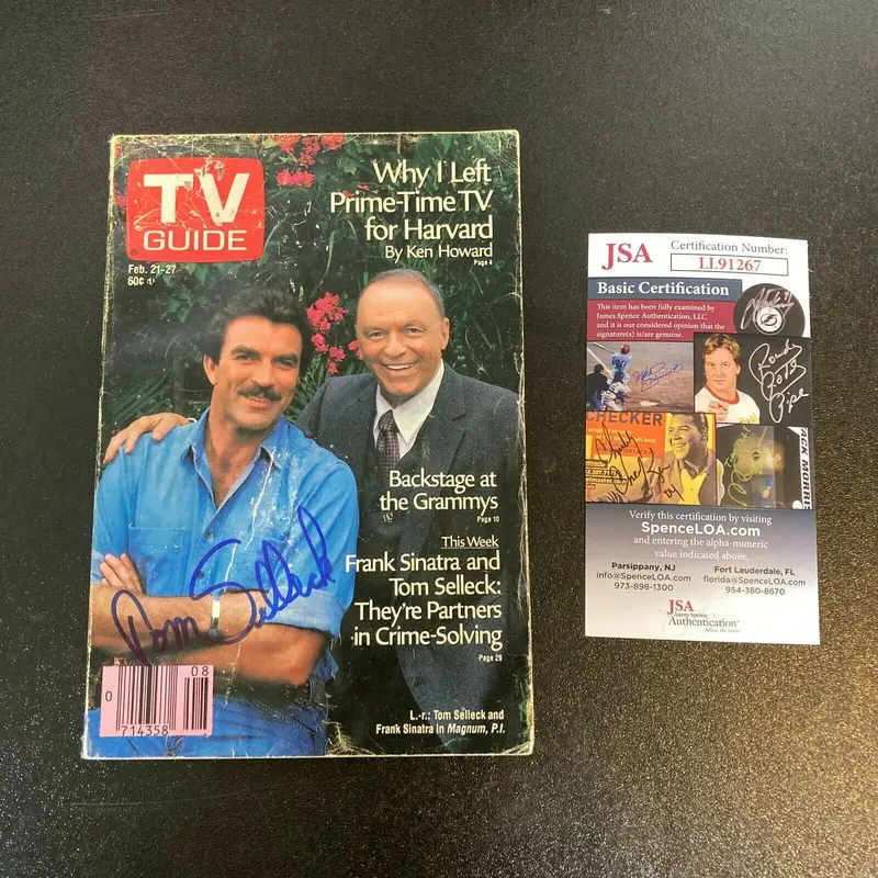 Tom Selleck Signed Autographed Vintage TV Guide Magazine With JSA COA
