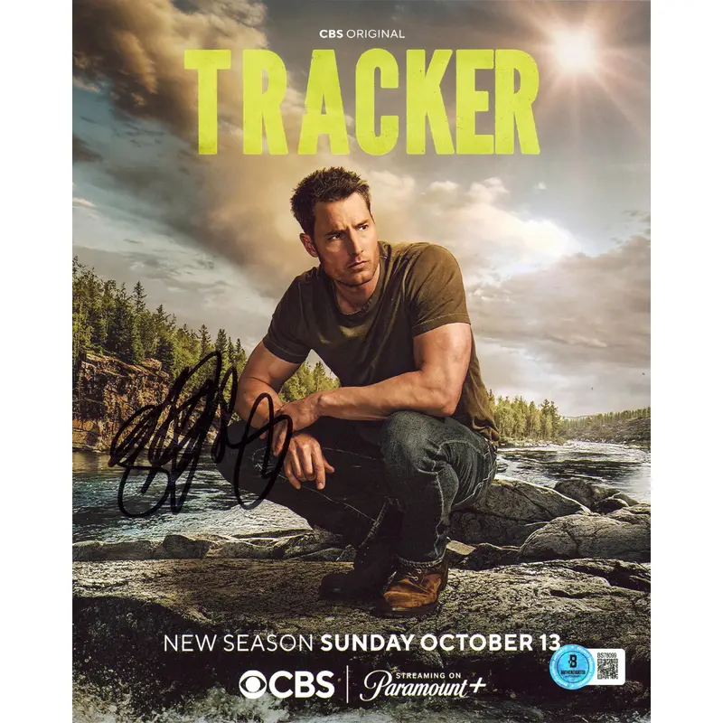 Justin Hartley Tracker Authentic Signed 8x10 Vertical Photo BAS #BS78099