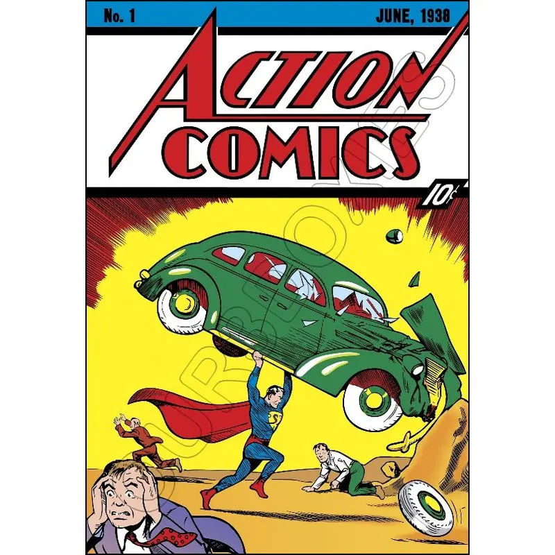 1938 Superman Store Counter Standup Sign - #1 Action Comics - 2622