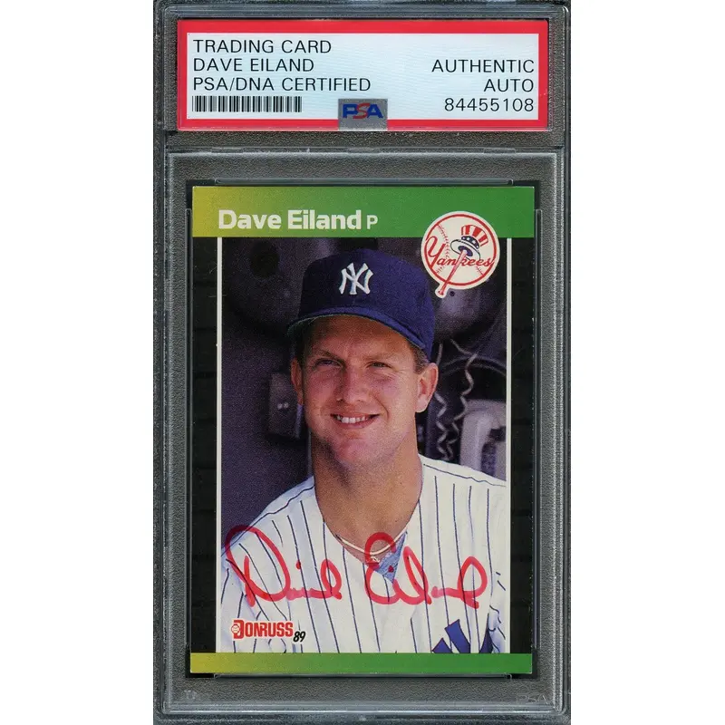 1989 Donruss #481 Dave Eiland Signed Card PSA Slabbed Auto Yankees