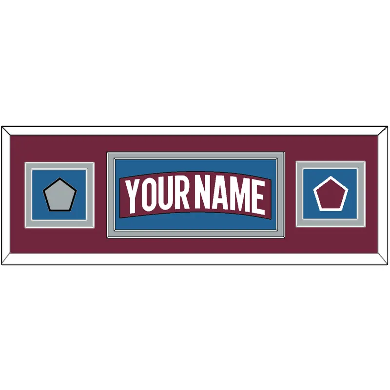 Colorado Nameplate & 2022 Stanley Cup Finals & Logo Patches - Home Burgundy - Double Mat 2