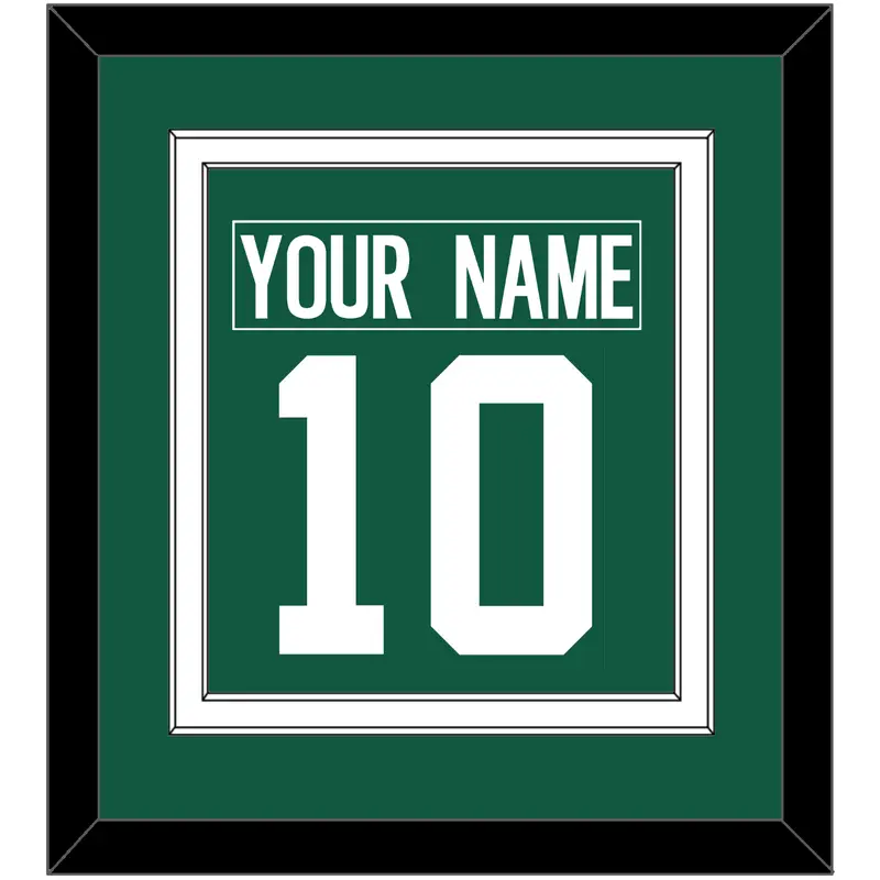 New York Nameplate & Number (Back) Combined - Home Green - Double Mat 2