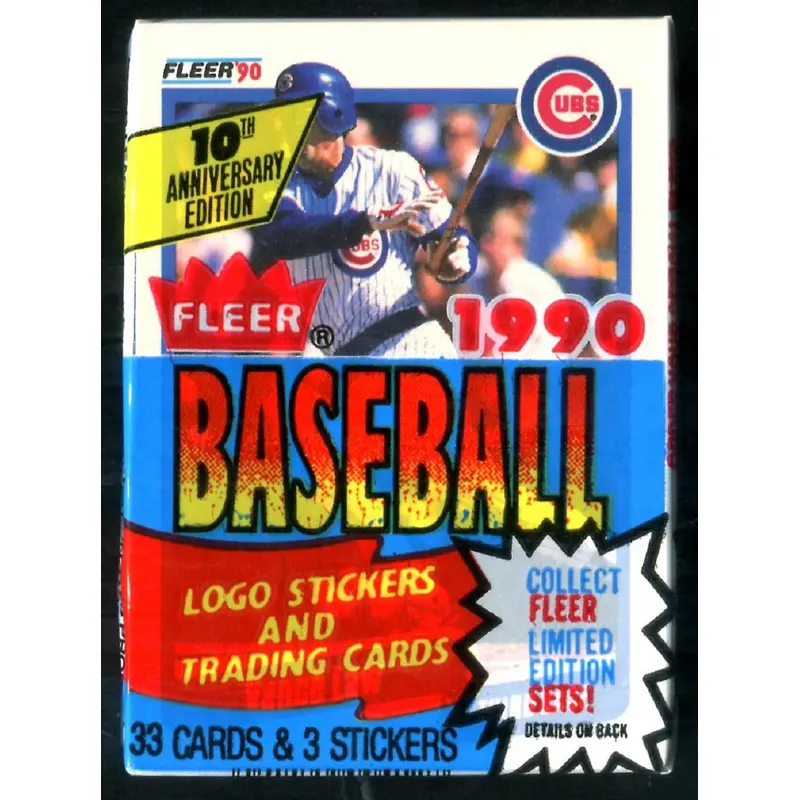 1990 Fleer Baseball Unopened Cello Pack (33/3)
