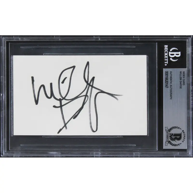Willem Dafoe Spider-Man Authentic Signed 3x5 Index Card BAS Slabbed 1