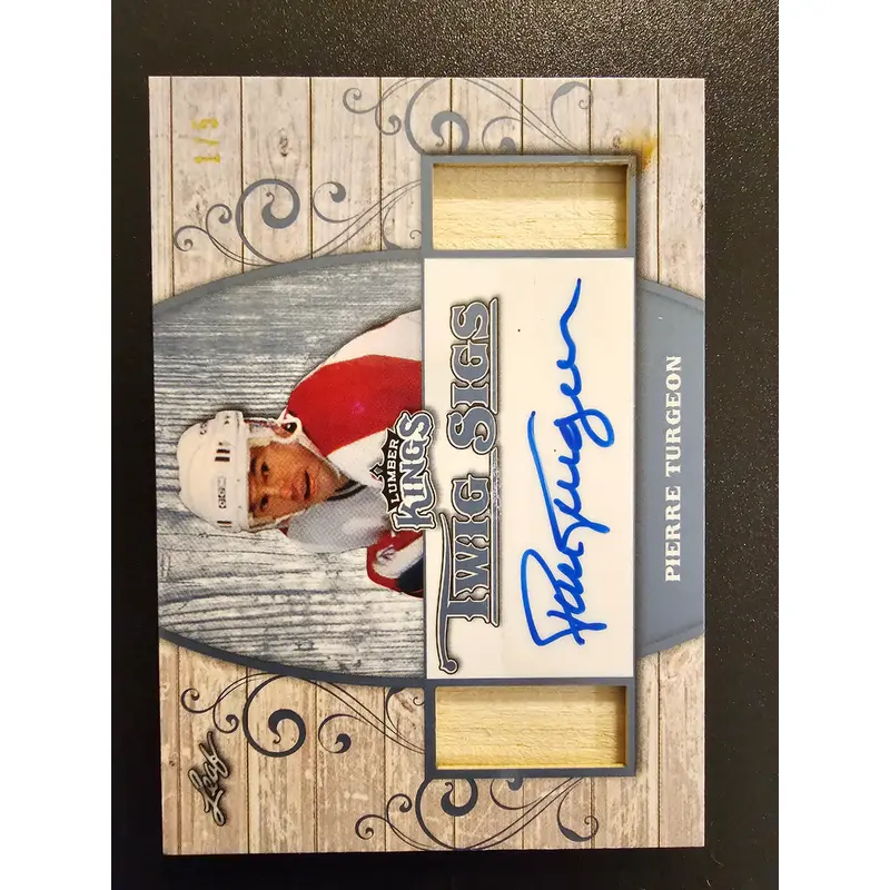 2017-18 Leaf Lumber Kings - Twig Sigs Platinum - Pierre Turgeon #TS-PT1 /5
