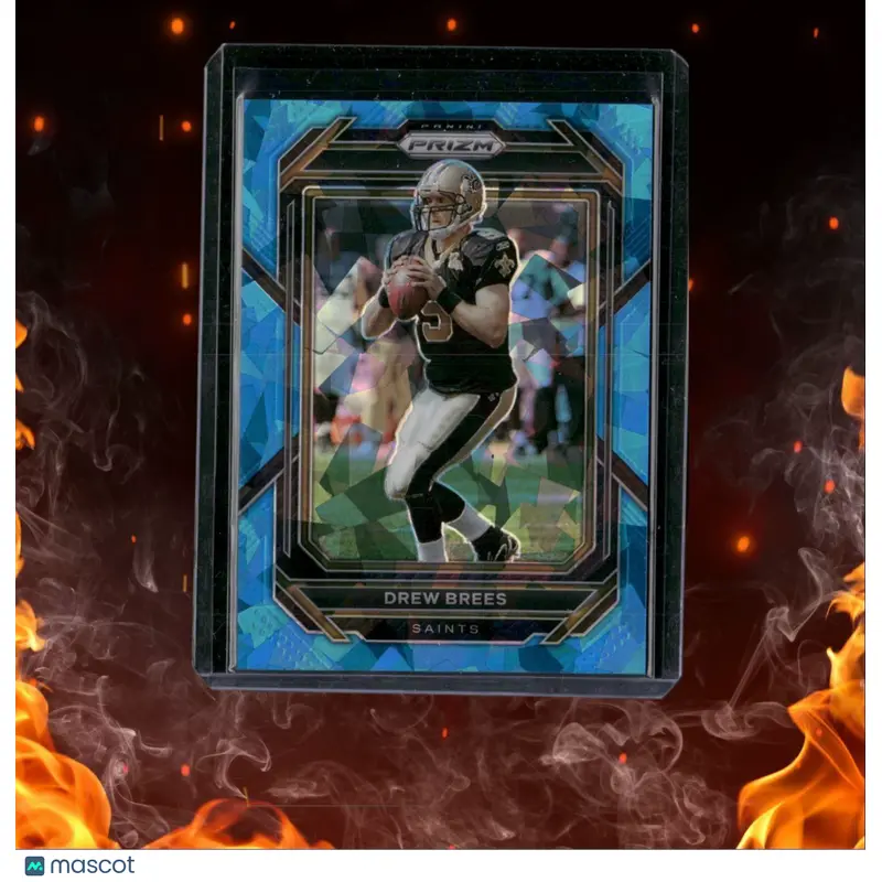 2022 Panini Prizm Drew Brees Blue Cracked Ice Prizm 04/99 #215