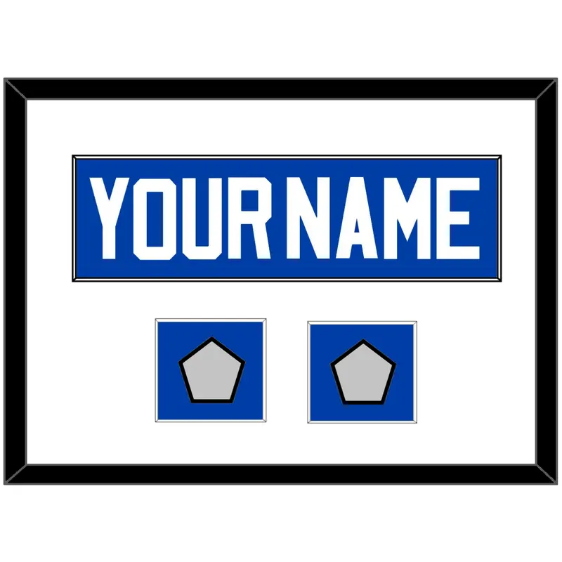 Detroit Name & 2 Champions Trophy Patches - Road Blue (1981-1996) - Single Mat 1