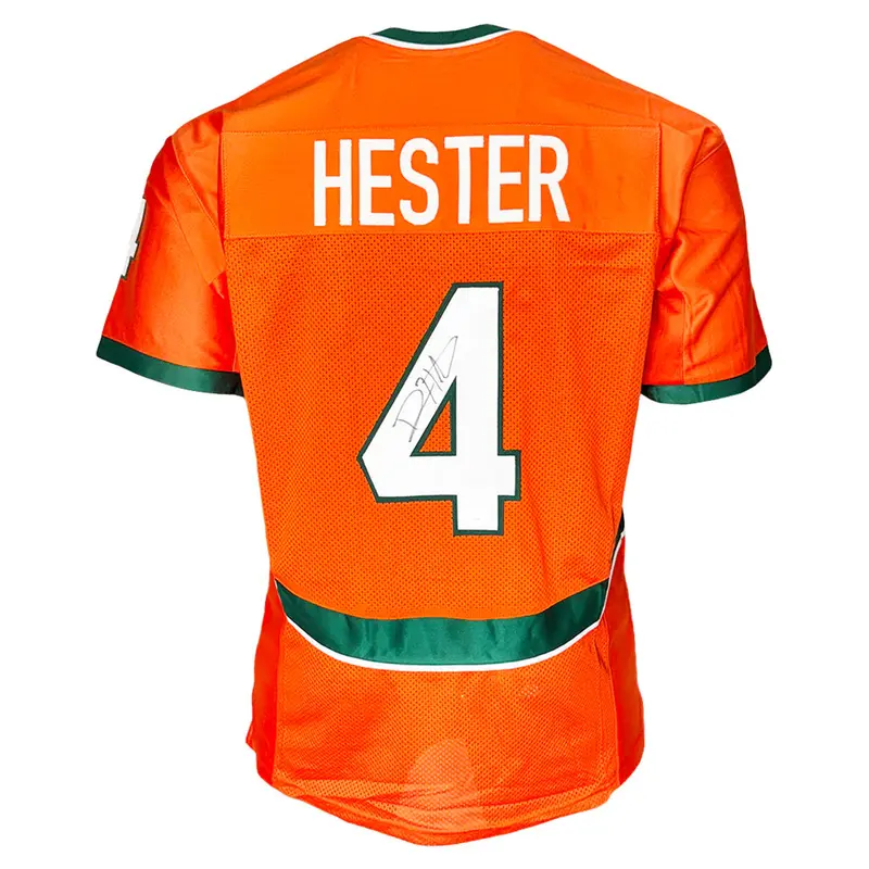 Devin Hester Autographed Miami Hurricanes (Orange #4) Custom Jersey - JSA