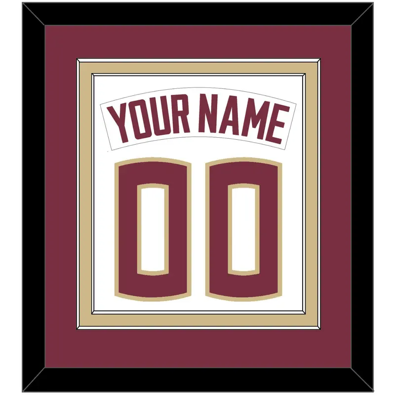 Florida State Baseball Nameplate & Number (Back) Combined - Home White - Double Mat 3