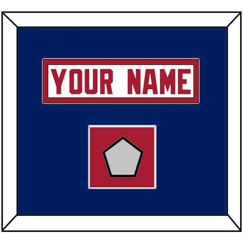 New York Nameplate & Super Bowl Jersey Patch - Road White - Single Mat 2