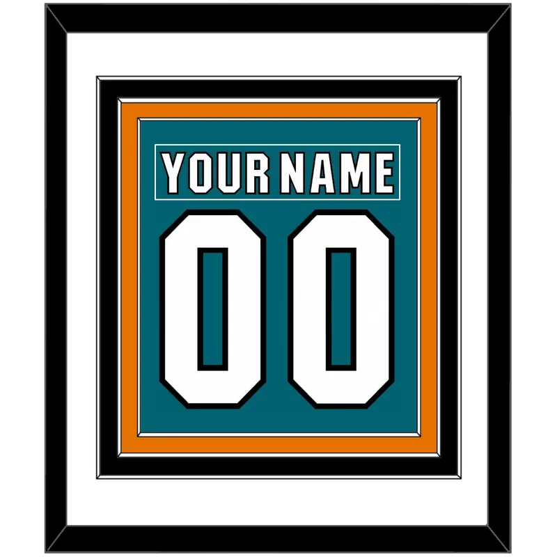 San Jose Nameplate & Number (Back) Combined - Home Teal (2017-2022) - Triple Mat 2