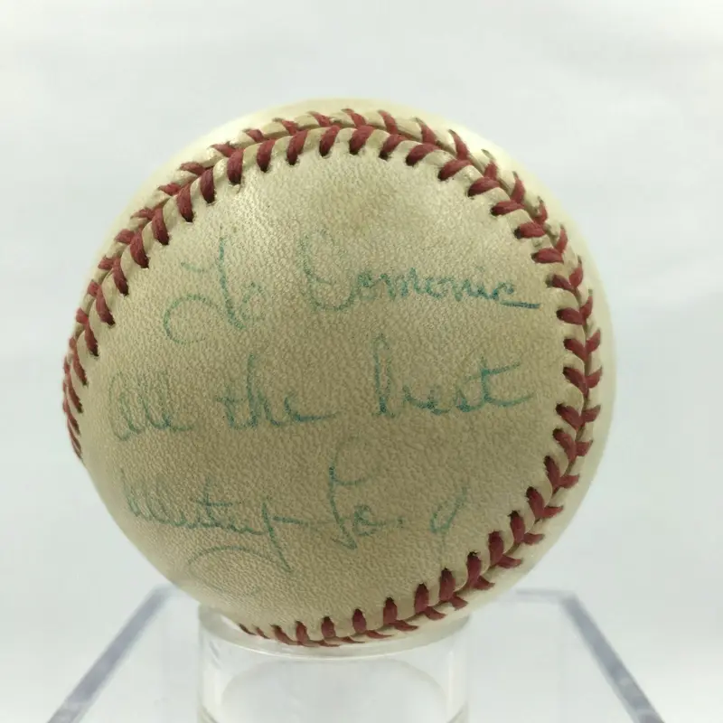 Whitey Ford Signed 1990 World Series Game Used Baseball PSA DNA