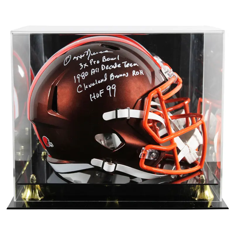 Browns Ozzie Newsome "Career Stat" Signed Flash F/S Speed Rep Helmet W/ Case BAS