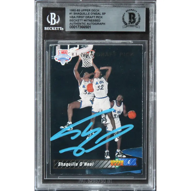 Magic Shaquille O'Neal Authentic Signed 1992 Upper Deck #1 Card BAS Slabbed