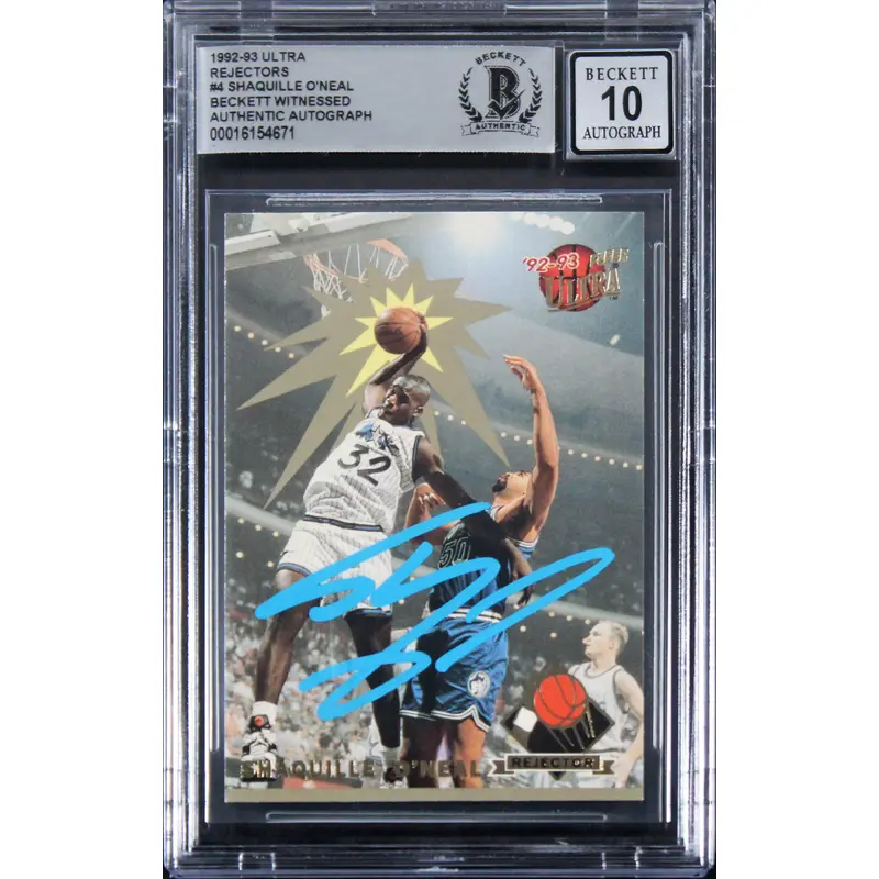 Magic Shaquille O'Neal Signed 1992 Ultra Rejectors #4 RC Card Auto 10! BAS Slab
