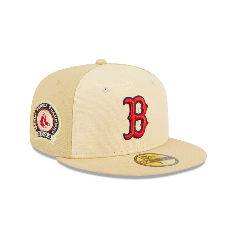 New Era - 59Fifty Fitted Cap - RAFFIA FRONT - Boston Red Sox - Sand