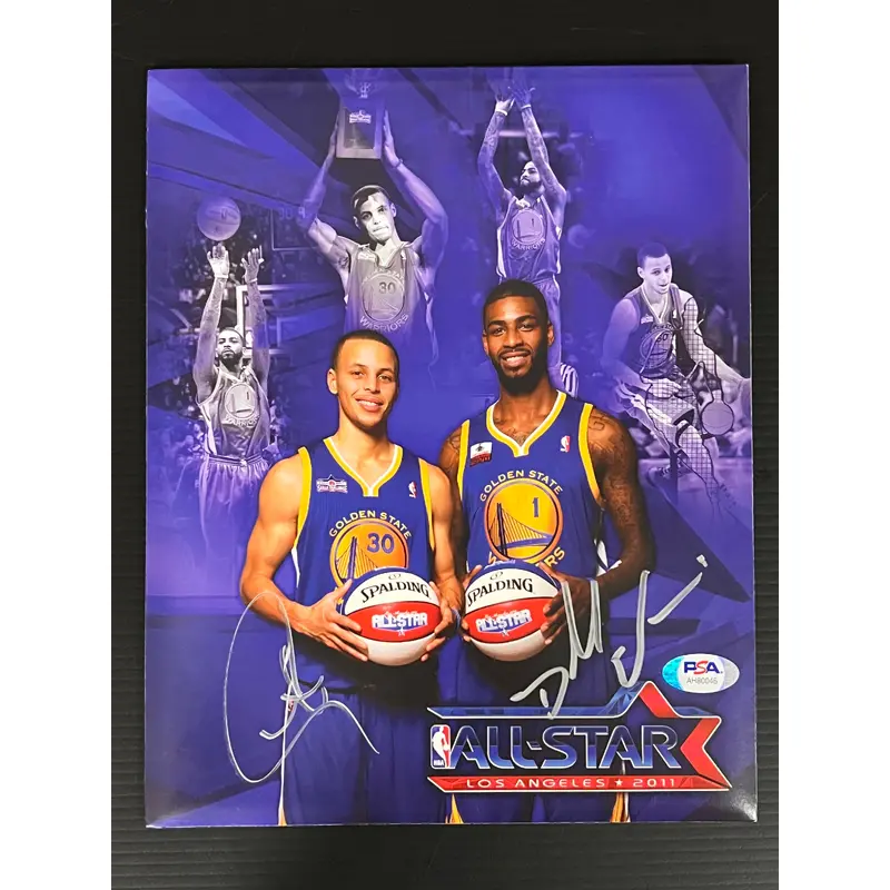 Stephen Curry Dorell Wright Signed 8x10 Photo PSA Autographed Warriors