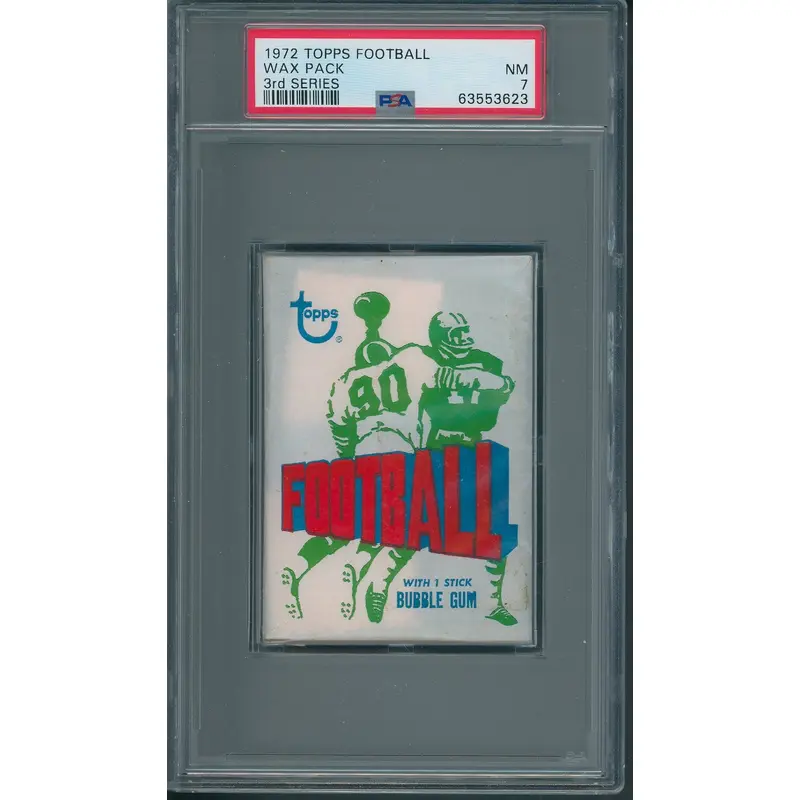 1972 Topps Football Unopened 3rd Series Wax Pack PSA 7
