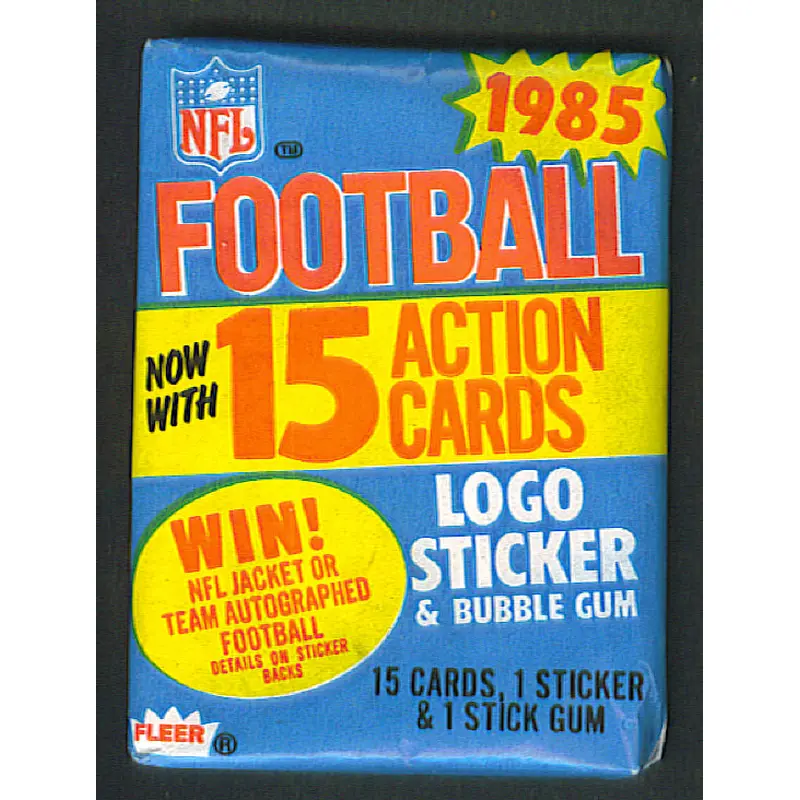 1985 Fleer In-Action Football Unopened Wax Pack