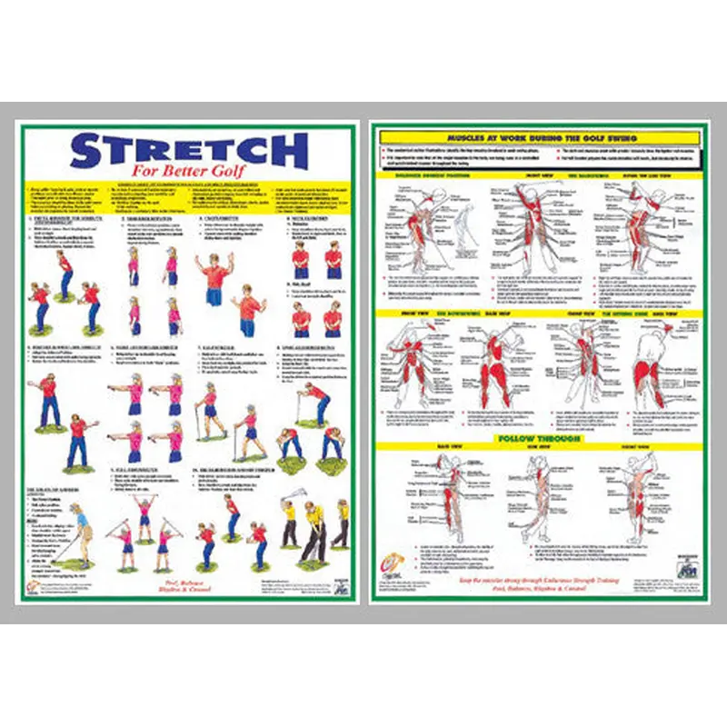 Fitness for Golf Official 2-Poster Set (Stretching and Muscle Work) - Chartex Ltd.