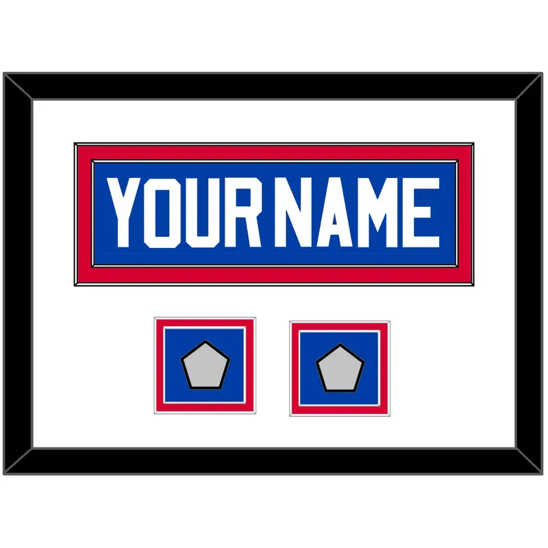 Detroit Name & 2 Champions Trophy Patches - Road Blue (1981-1996) - Double Mat 1