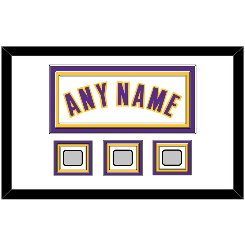 Los Angeles Name & 3 Trophy Patches - Alternate White (2002-2018) - Triple Mat 1
