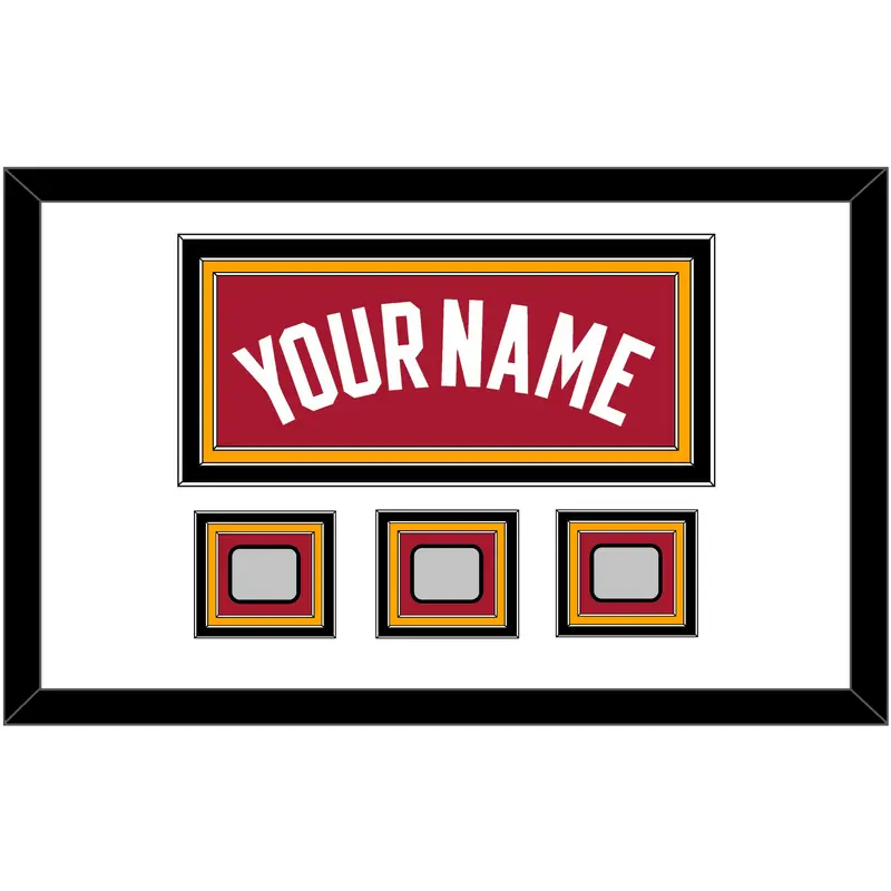 Miami Name & 3 Finals Patches - Alternate Red (2001-2008) - Triple Mat 1