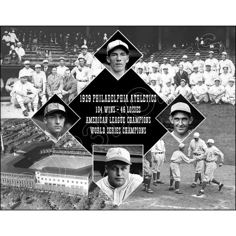 1929 Philadelphia Athletics Diamond 11X14 Photo - Grove Cochrane Foxx A's - 1471