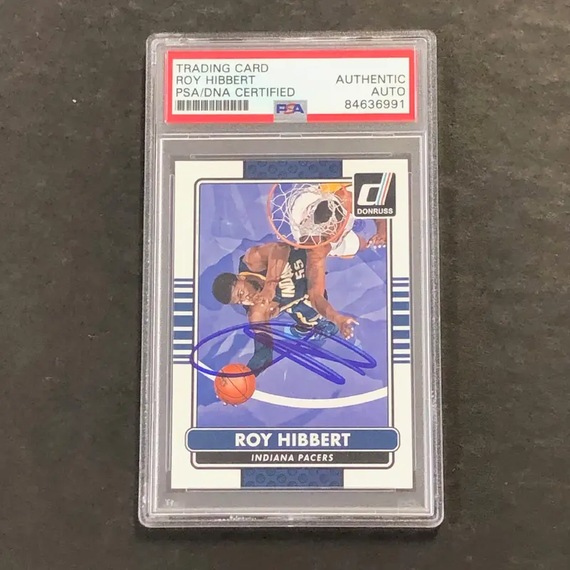 2014-15 Panini Donruss #12 Roy Hibbert Signed Card AUTO PSA Slabbed Pacers
