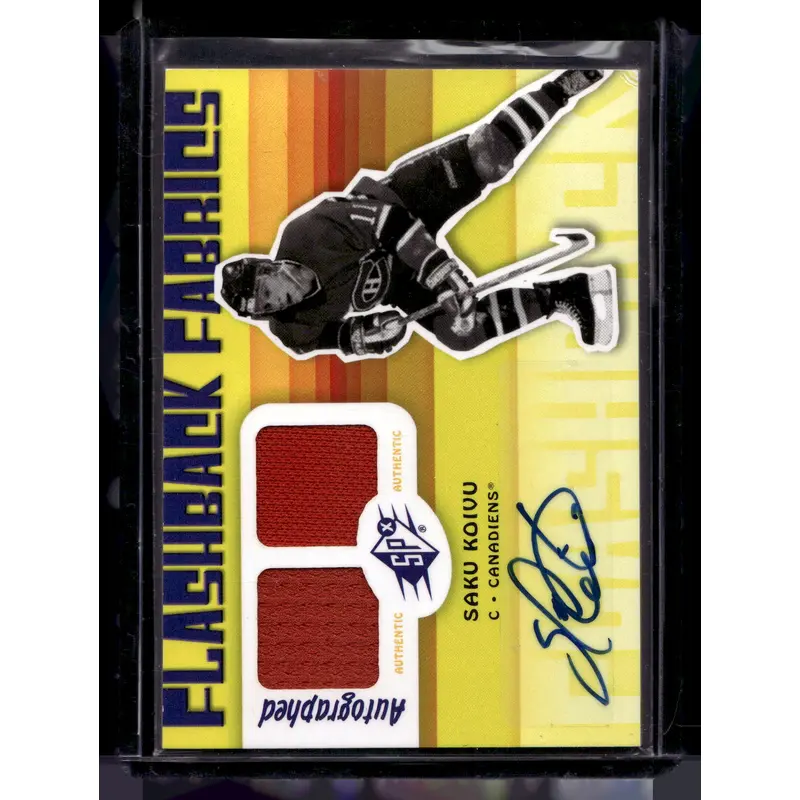 2009-10 Upper Deck SPx - Autographed Flashback Fabrics - Saku Koivu #237