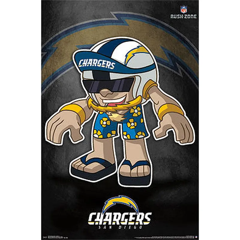 San Diego Chargers "Bolt" (NFL Rush Zone Character) Official Poster - Costacos Sports