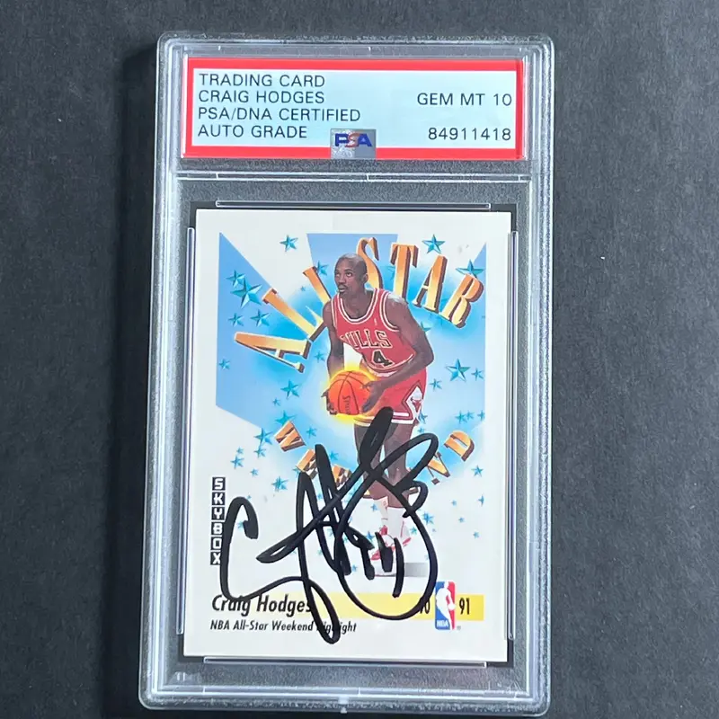 1991-92 Skybox #314 Craig Hodges Signed Card AUTO 10 PSA Slabbed Bulls