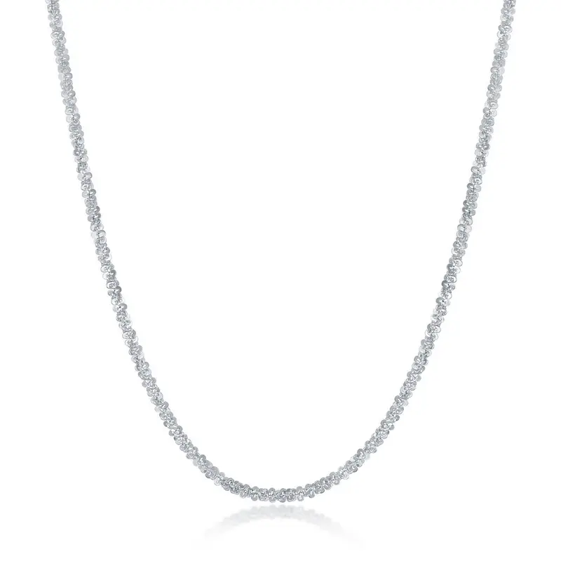 Sterling Silver Sparkle Chain - Rhodium Plated