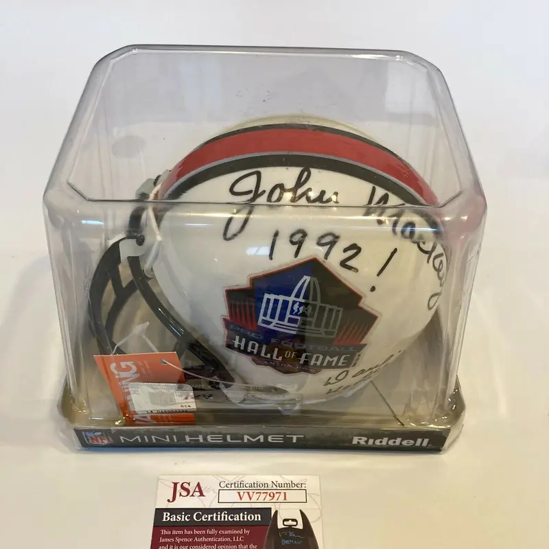 Alan Page, John Mackey, Dave Wilcox, Signed Hall Of Fame Mini Helmet JSA COA