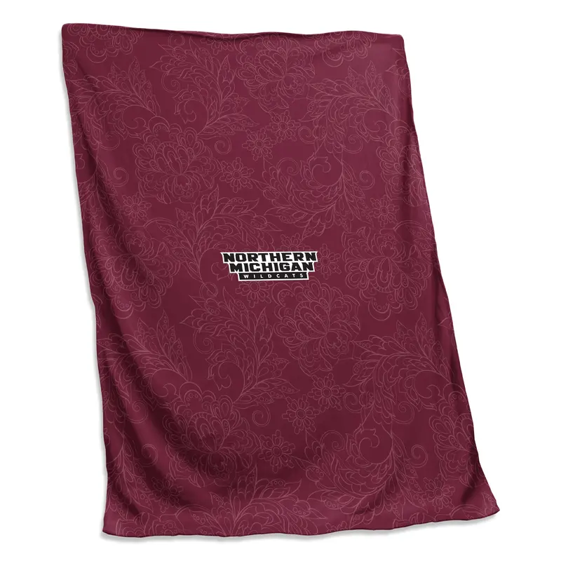 Northern Michigan Maroon Paisley Sweatshirt Blanket (Screened)