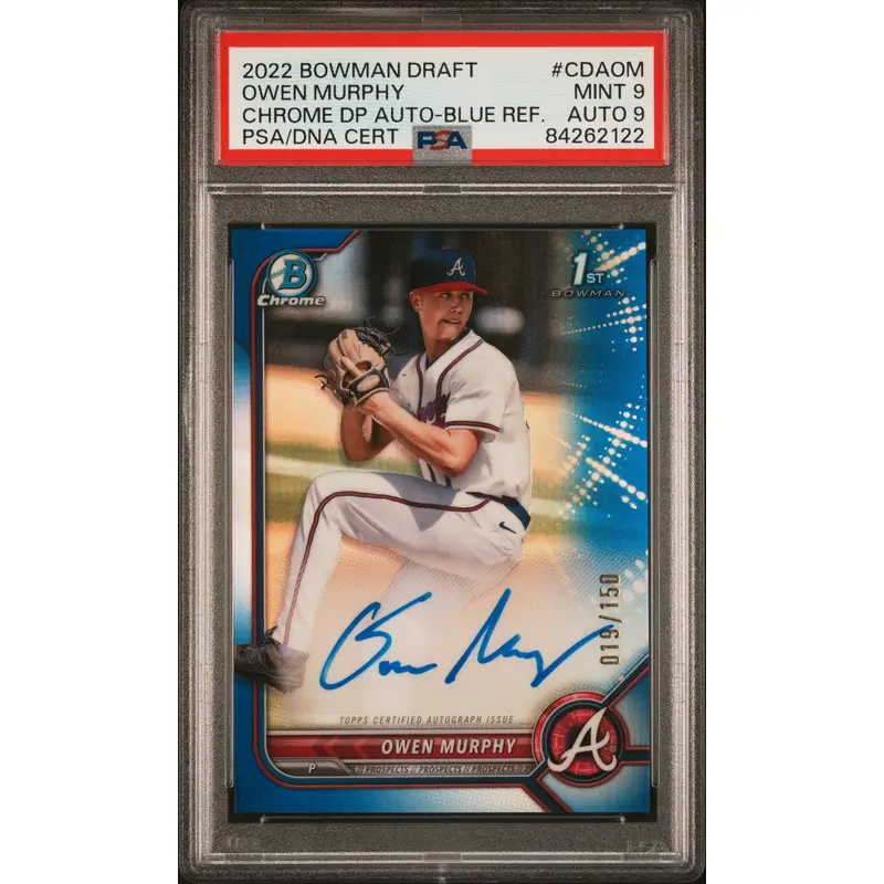 Owen Murphy 2022 Bowman Draft Chrome Blue Refractor Auto PSA 9 Auto 9