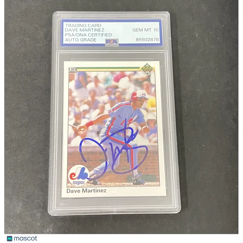 1990 Upper Deck #470 Dave Martinez signed card PSA Auto 10 Expos