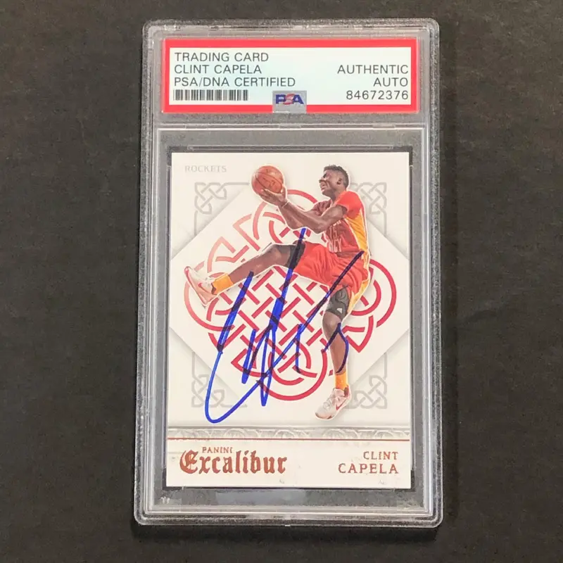 2015-16 Panini Excalibur #145 Clint Capela Signed Card AUTO PSA/DNA Slabbed Rockets