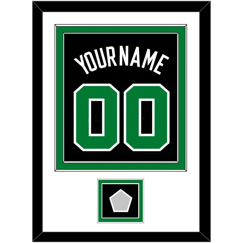 Boston Name & Number With Finals Patch - Black Statement - Double Mat 1