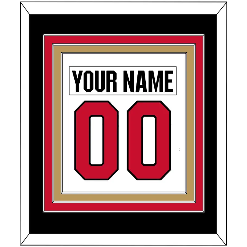 Ottawa Nameplate & Number (Back) Combined - Road White (2017-2020) - Triple Mat 4