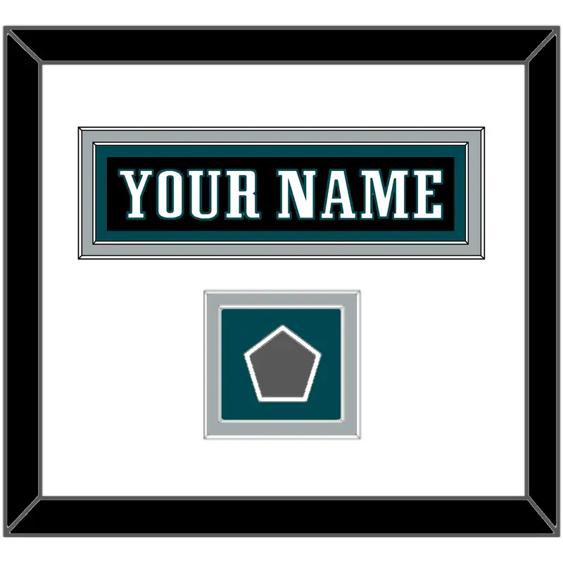 Philadelphia Nameplate & Super Bowl Jersey Patch - Alternate Black - Double Mat 1