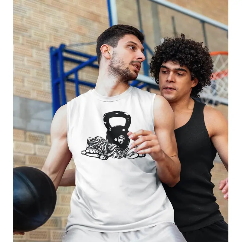Men's white Gym Muscle tank Wod Armour | Kibi Sports