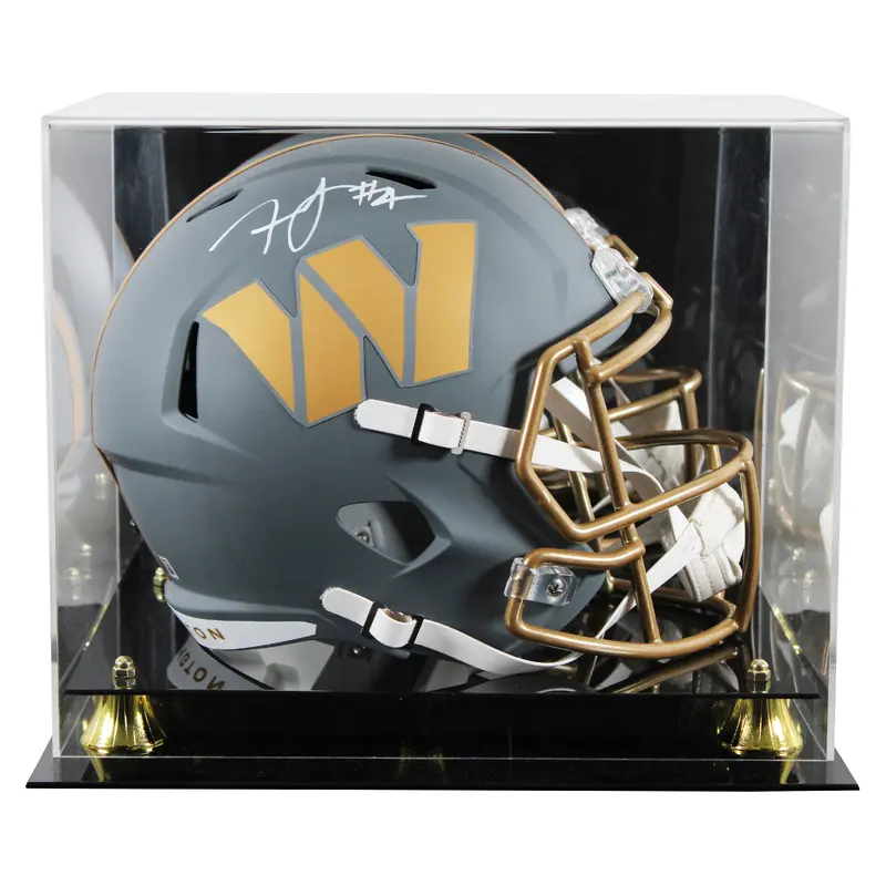 Commanders Frankie Luvu Signed Slate Full Size Speed Rep Helmet W/ Case BAS Wit