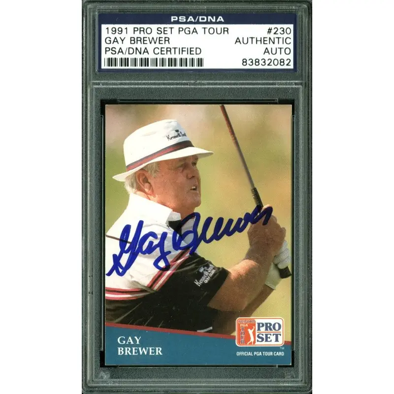 Gay Brewer Signed Card 1991 Pro Set PGA Tour #230 PSA/DNA Slabbed #83832082