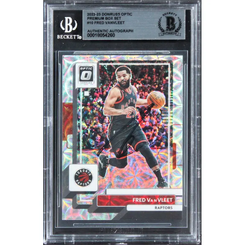 Raptors Fred VanVleet Signed 2022 Donruss Optic Prm Box Set #10 Card BAS Slabbed