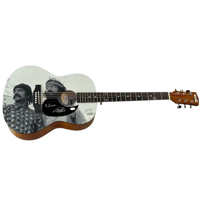 Cheech And Chong Up In Smoke Wrapped Acoustic Guitar with Signatures - JSA