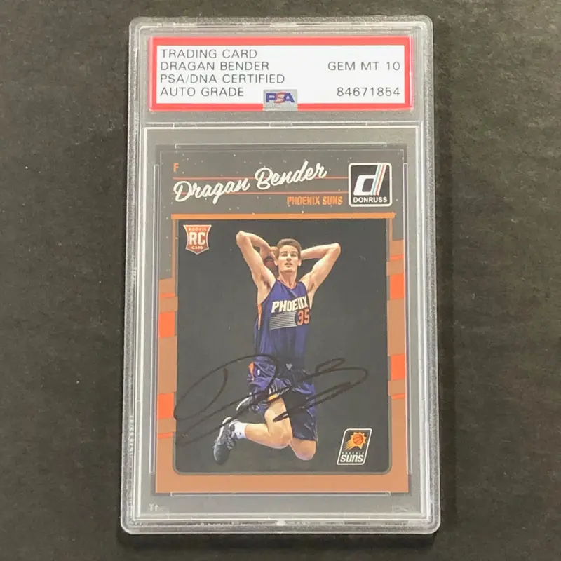 2016-17 Panini Donruss #154 Dragan Bender Signed Card AUTO PSA Slabbed RC Suns